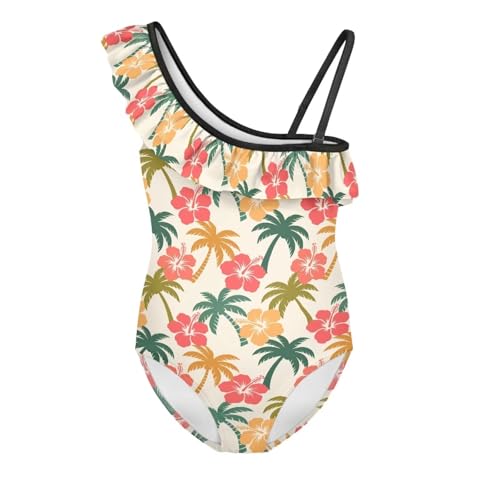Image of Girls Swimsuit One Piece Ruffle Swimsuit Non-Slip Straps UPF 50+ for Girls Size 3-14 Years