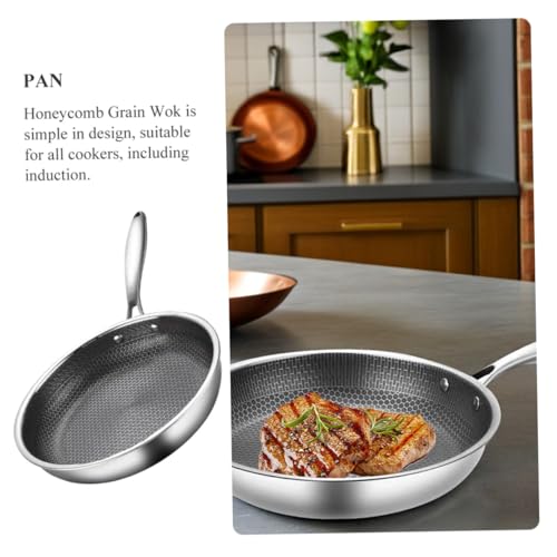 Sartén Wok de acero inoxidable con diseño panal miniatura 3