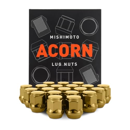 Image of Mishimoto Steel Lug Nuts, M12x1.5, Acorn Seat, 20pc Set, Gold