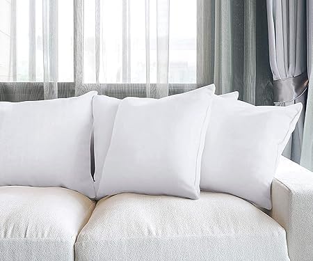 Image of Premium Polyester Fiber Cushion Fillers - Pack of 5 Pcs | 20 x 20 Inches | White| Cushions, Sofa Pillow, Cushion for Sofa, Cushion for Bed, Decorative Pillow, Pillow for Support