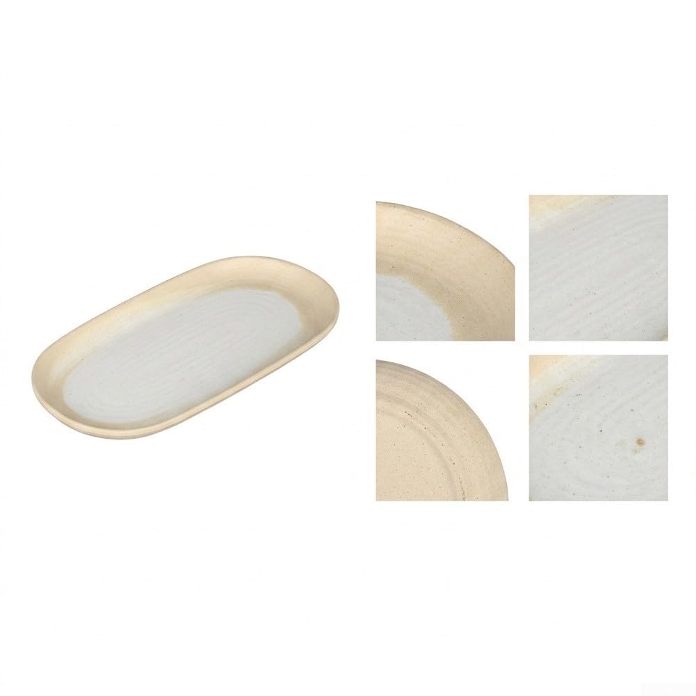 Bandeja ovalada de melamina, 30 cm, apta para lavavajillas (blanco)