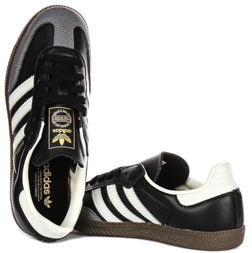 Image of adidas Samba OG Women's Shoes, Core Black /Off White /Gold Metallic, Size 5.5