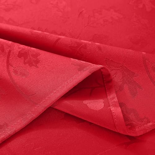 MATIRUG Christmas Tablecloth Rectangle 52x70,Wrinkle Free,Spillproof Winter Jacquard Table Cloth for Xmas New Year Holiday Dinner,Red – Image 6