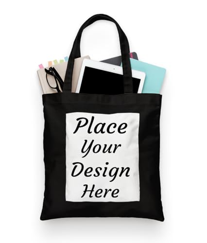 Image of ZORI Black Tote Bag With Pocket Printed Designed Canvas Tote Bags For Women large capacity,Tote bag For Shopping, College, Travel, More Canvas Handbag For Unisex Bag