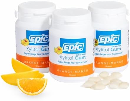 Epic Xylitol Orange Mango Gum, 150 Pieces (3-Pack)
