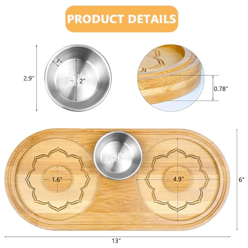 Wood Salt and Sugars Rimmer Set with Stainless Steel Spice Container for Cocktail & Margarita, Bar Bartender's Tools, 1 Pcs