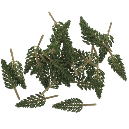 UTHCLO 50個 ミニチュア景観樹木 軽量耐久製 リアルな細孔深緑色 模型用サンドテーブル装飾 ミニ風景コレクション向け