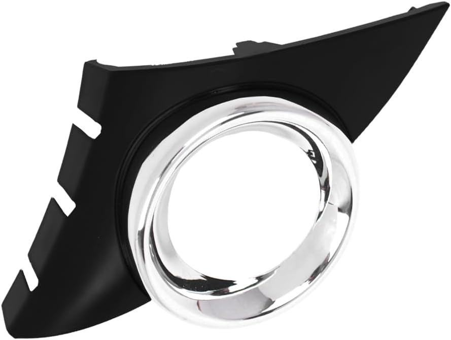 Front Lower Bumper Fog Light Grill Matte Black with Chrome Trim Left Driver Side, 2006-2009 Compatible with Peugeot 207 SPORT MODELS, Front Bumper Lower Fog Light Cover Grill Grilles Insert