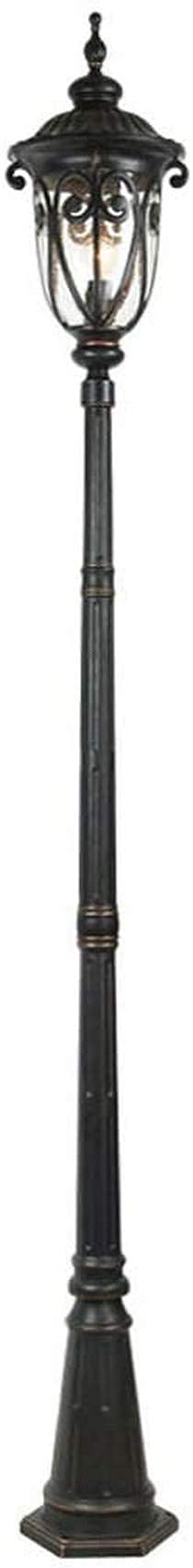 KOZWAYLED Street Light Outdoor Landscape Villa Waterproof Pole Lamp European Rainproof Garden Road Lights Community High Pole Lantern Column Lamp Post Light DDF