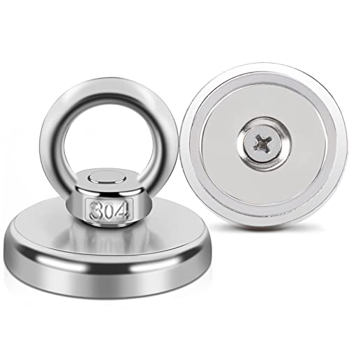 MAGXCENE 直径42mm 超強力マグネットフック 磁石フック 垂直耐荷重65kg 収納 フック 引き揚げ キッチン 戸外 倉庫 オフィス 壁掛け 浴室に適用 2個セット