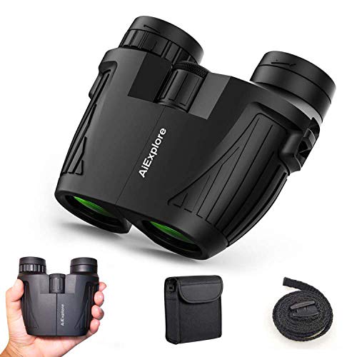 12x25 Compact Binoculars for Adults and Kids, Folding Waterproof Mini Lightweight Binoculars Easy Focus with BAK4 low light technology for Hunting, Bird Watching, Hiking, Concert