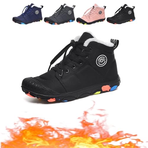 Ukisisi Kinder Winter Barfußstiefel Schwarz