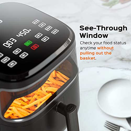 This is a picture of a product for sale called Dreo Air Fryer Pro Max,  11-in-1 Digital Air Fryer Oven Cooker with 100 Recipes,  Visible Window,  Supports Customerizable Cooking,  100 to 450,  LED Touchscreen,  Easy to Clean,  Shake Reminder,  6.8QT