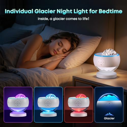 Image of Galaxy Projector Sound Machine Aurora Night Light Projector with 30 Sounds,16 Colors Star Northern Lights Projector Bluetooth Speaker, Remote Timer Teen Gift Led Lights Mood Sensory Light for Autism