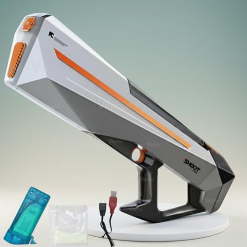 Image of Vikrida Rechargeable Electric Automatic Big Powerful Water Gun with Luminous Light Auto Suction 800ML Inbuilt Tank Up to 30Ft Shooting Range High Pressure Water Blaster for Pool, Beach & Summer Play