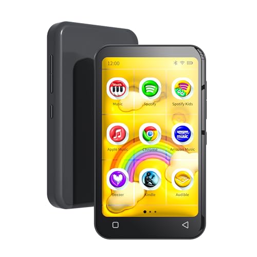 TIMMKOO 80GB Kids MP3 Player with Bluetooth and WiFi, Parental Controls, Pre-Installed Spotify, Spotify Kids, Audible, 4 Touch Screen MP4 Music Player Up to 1TB (Black)