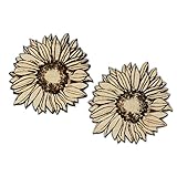 Two Pack of Handmade Sunflower Brooches | x2 Handmade Natural Wood Sun Flower Pins