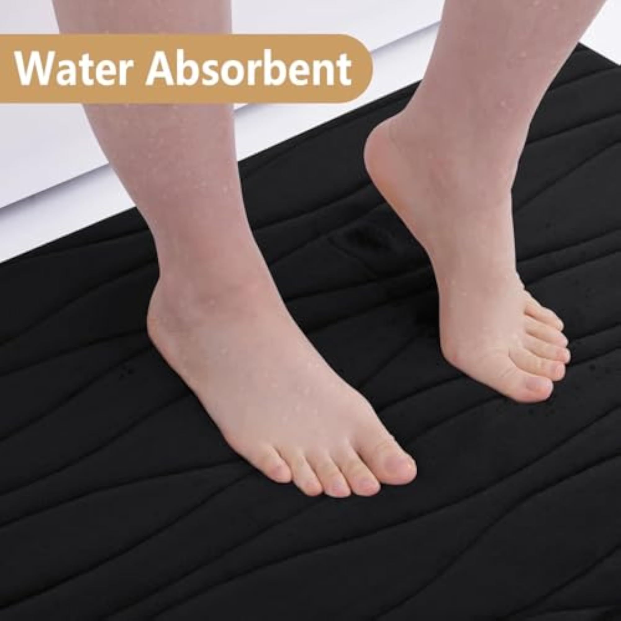Nonslip Bathroom Bath Mats Set, 2 Pieces Stylish Doormat