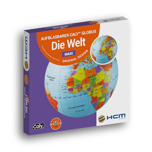 HCM Kinzel - Aufblasbarer Caly Globus - Die Welt Maxi - Spielerisch die Welt erkunden - Lila - 50 cm Umfang
