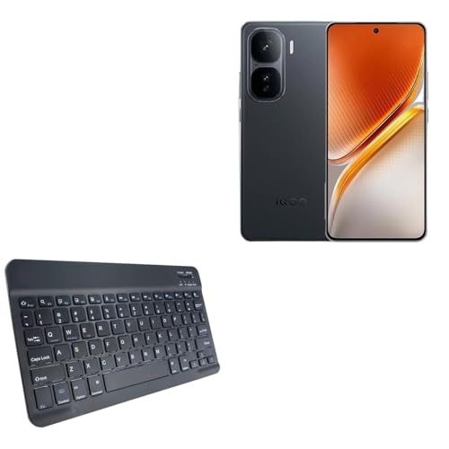 BoxWave Keyboard Compatible with vivo iQOO Neo10 - SlimKeys Bluetooth Keyboard, Portable Thin with Chiclet-Style Keys - Jet Black