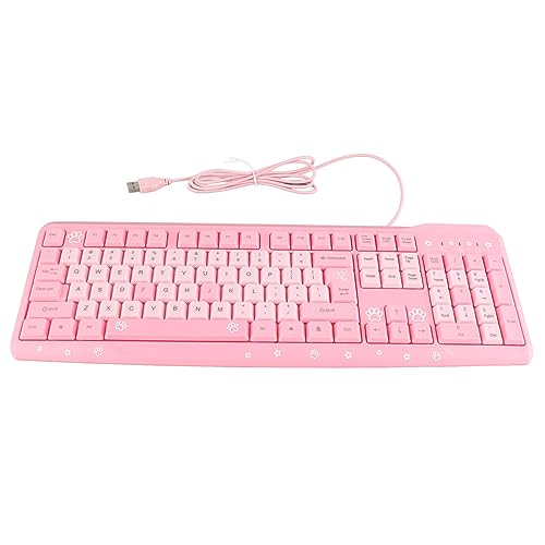 Clavier ordinateur portable USB fin avec support réglable rose