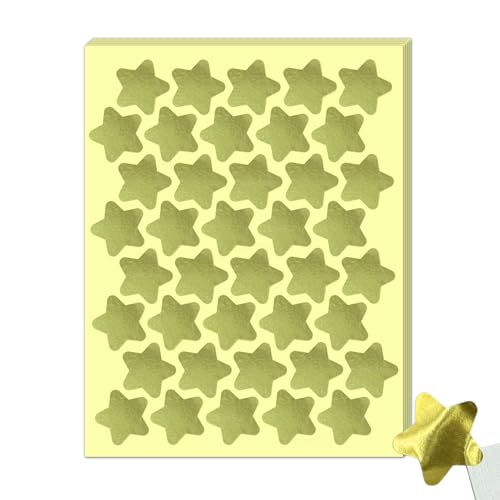 1000 Pièces, 25mm - Gommettes Étoiles Dorées, Autocollant Etoile Dorée Autocollantes