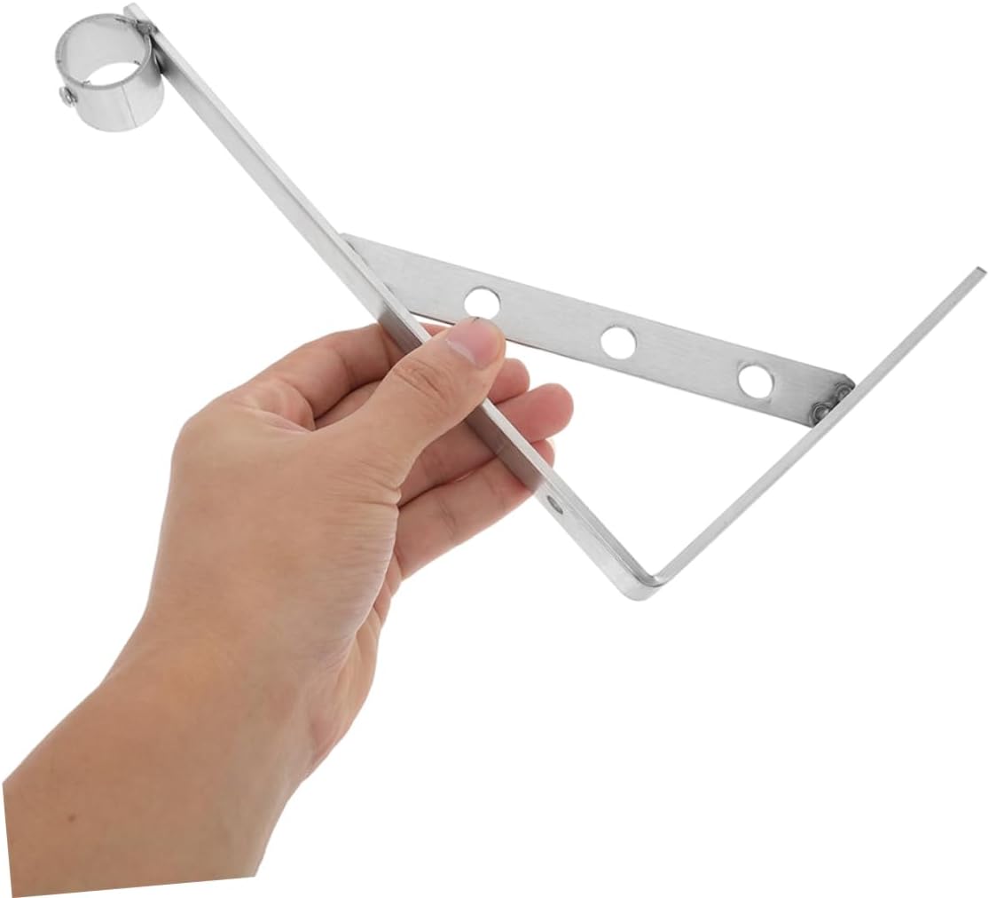NUOBESTY 2pcs Side Wall Clothes Rack Shelving Rod Bracket Wall Mounted Shelf Bracket Heavy Duty Shelving Bracket Wall Mounted Shelving Brace Heavy Duty Rod Holder Silver Stainless Steel