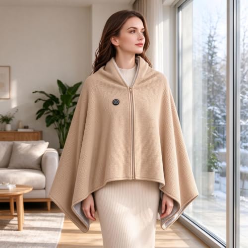 51x31'' Heated Shawl Wraps for Women, Wearable Blanket with 3 Heat Settings - image 4