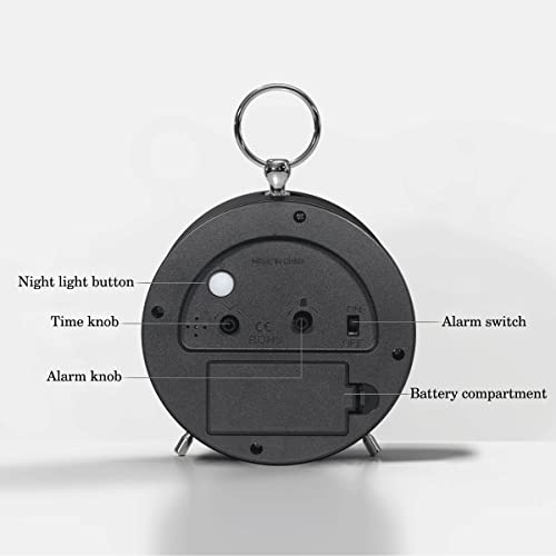 Maxspace Small Alarm Clock,Battery Operated Table Clock With Light，Modern Quartz Movement, Silent Non-Ticking, 4In Decorative Desk Clock, Perfect For Living Room, Office, And Bedroom Decor #TOP4