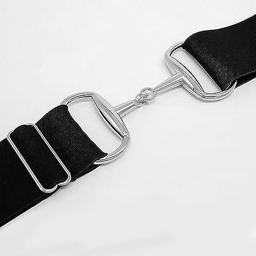 Image of Huaerle 1.5 inch Elastic Equestrian Belt with Bit Buckle and Leather Key Strap