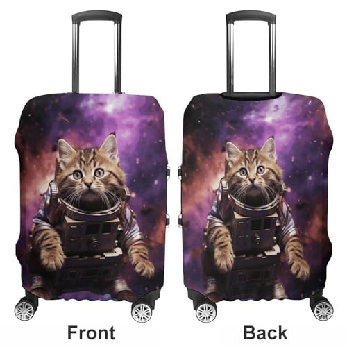 A Cat in Outer Space Luggage Cover, Washable Elastic Suitcase Cover Protector Fit 18-32 Inch Luggage3