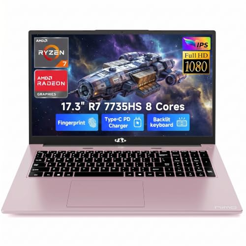 NIMO 17.3-Inch Gaming Laptop, Ryzen 7 7735HS, 32GB DDR5, 2TB SSD, Radeon 680M, FHD IPS, Windows 11