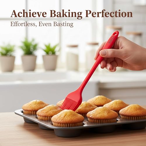 Image of Zeox Home Essentials Silicone Spatula Set - 6-Piece Food-Grade Silicone Utensils, Heat-Resistant (230C), Safe for Non-Stick Cookware, Easy Clean Kitchen Tools