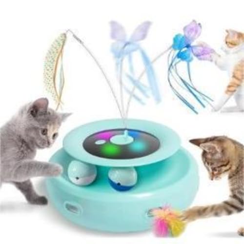 TIKHJ 猫 おもちゃ 猫 玩具 一人遊び 猫じゃらし 電動 自動 猫用 室内 寂しさ解消 ストレス解消 運動不足対策 (D)