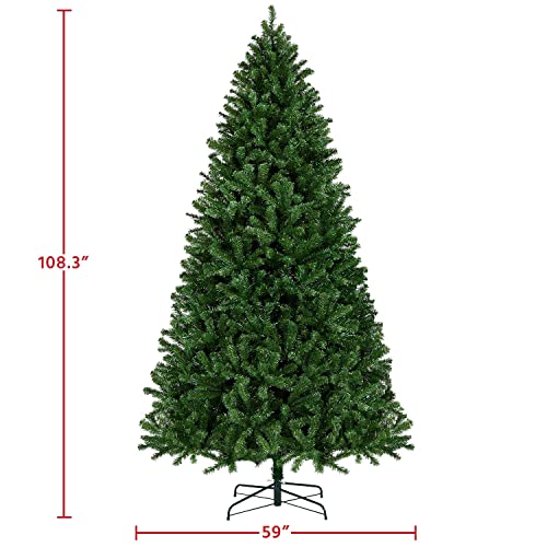 Yaheetech 9Ft Pre-Lit Spruce Artificial Hinged Christmas Pine Tree Prelighted Holiday Xmas Tree For Home Party Decoration With 850 Warm White Lights And 2160 Branch Tips thumb #6