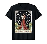 The Cat Lady Tarot Card, Vintage Gothic Cat Women Cat Mom T-Shirt