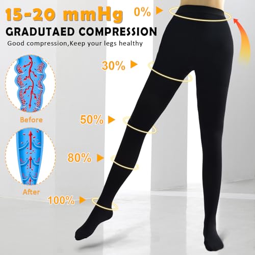 casmon 15-20 mmhg medical compression pantyhose for women amp men closed toe compression tights for varicose veins edema