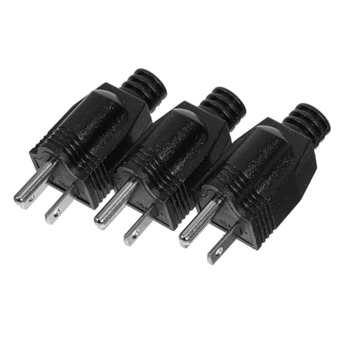 ABOOFAN 15a Us Standard Electrical Plug Replacements 3-Pole Easy Install Black for Power Tools Lamp Cords Industrial Home Office