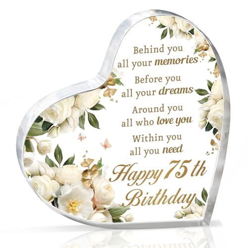 Acethrills 75th Birthday Gifts for Women, 75Th Birthday Decorations for Women - 3.9'L X...