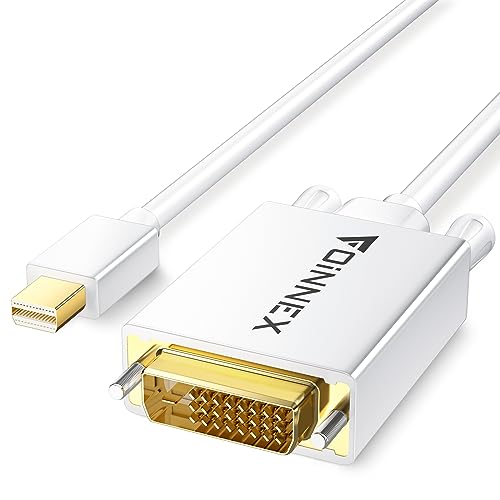 FOINNEX Mini DisplayPort to DVI Cable, 1080P@60Hz Thunderbolt to DVI Adapter Compatible with Microsoft Surface Pro 6/5/4/3, Mini DP to DVI Cord for MacBook Pro,Air,Monitor,Projector and TV,6FT