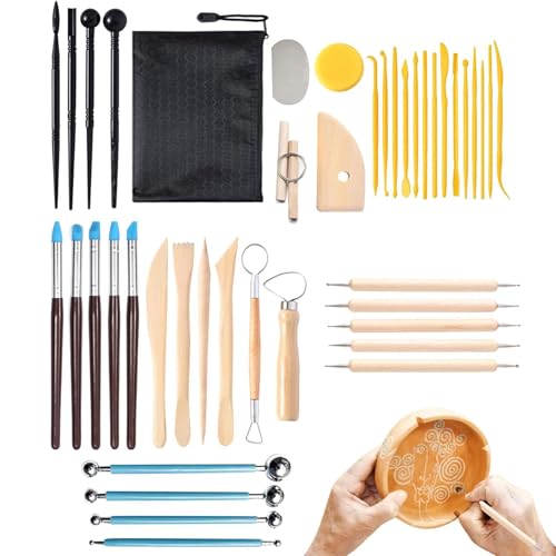 Kit de herramientas de cerámica, kit de escultura de arcilla | Kit de cerámica para adultos Herramientas de modelado multifuncional - Suministros de suministros de dispositivo de modelado de arcilla p