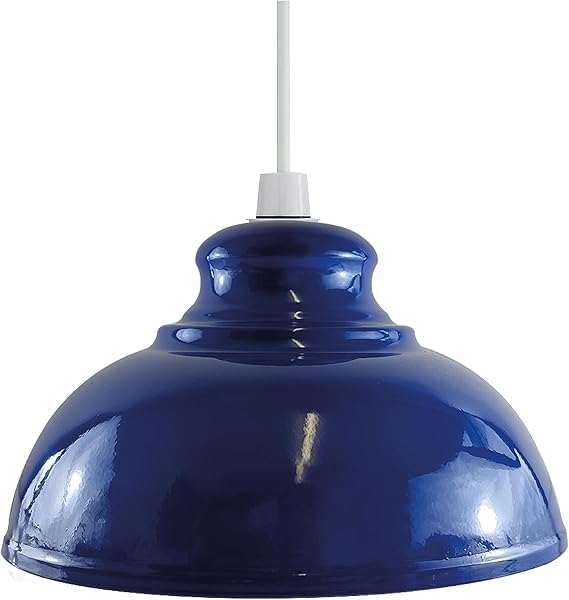 Navy Blue Metal Lamp Shade 29cm Easy Fit Ceiling Pendant Light Shade Modern Industrial Lampshade for Living Room Bedroom Kitchen Dining Room Home Decor Vintage Hanging Ceiling Light Cover — image 1