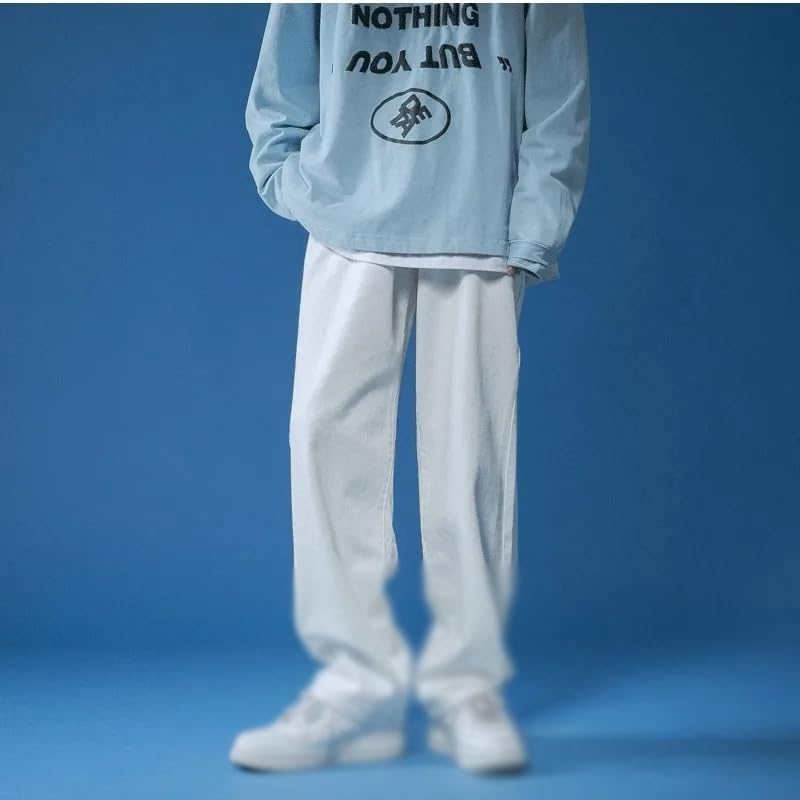 Men Loose Denim Trousers Straight Pants Wide Casual Women Pants Jeans4