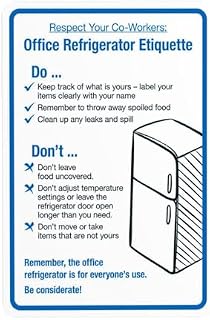 Office Refrigerator Etiquette Warning,Office Security Metal Signs for Busines Home Outdoor Indoor Road Yard Garage Street Wall Caution Decor 8 x 12 Inch