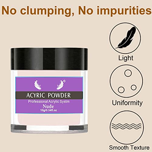 Rosarden Nude Acrylic Powder - Acrylic Powder For Nails - Acrylic False Nail Powders - Long Lasting Acrylic Powder Polymer For Acrylic Nail Extensions - Professional Acrylic Powder - 0.34 Oz #TOP2