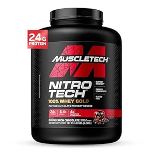 Muscletech Whey Protein Powder | MuscleTech Nitro-Tech Whey Gold Protein Isolate Smoothie Mix for Muscle Gain | Chocolate, 5 lbs (69 Serv) (package varies)