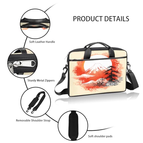 Maletín para laptop japonés con diseño Fuji Sunset 15 pulgadas miniatura 4