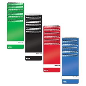 Better-Office-Products-Spiral-Memo-Pads-24-Pack-3-x-5-inches-60-Sheets-College-Rule-Assorted-Solid-Colors-24-Pack