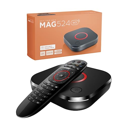 Raxxio Set-Top Box Mag524W3 Linux 4.9, Amlogic S905X2, 4K 60Fps, 1 Gb Ddr3 Ram, 4 Gb Flash Memory, Dual-Band 2.4G/5G 2T2R Ac Wifi, Usb 2.0 And 3.0 With Hdmi Cable And Remote Control #TOP14