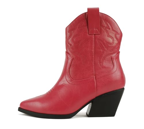 Image of Soda inchBLAZING inch ~ Women Western Bootie Pointe Toe with Low Heel (Wide Fit Available)